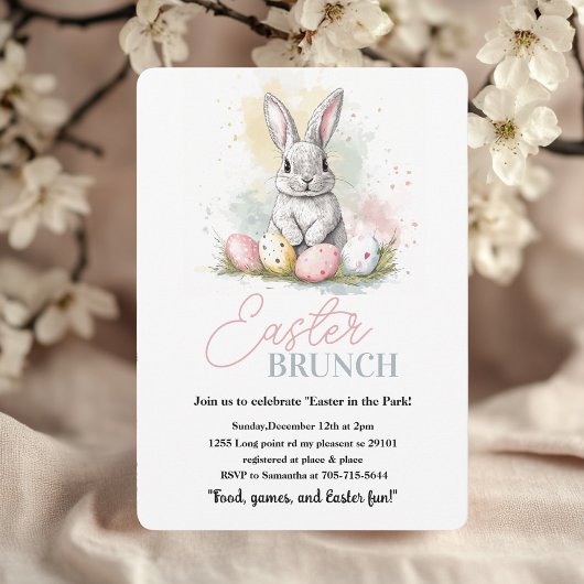 Elegante Bunny Easter Brunch Kaart