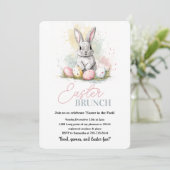 Elegante Bunny Easter Brunch Kaart (Staand voorkant)