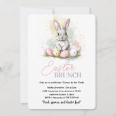 Elegante Bunny Easter Brunch Kaart (Voorkant)