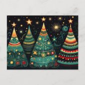 Elegante bunte Weihnachtsbäume  Briefkaart (Voorkant)