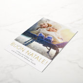 Elegante Buon Natale familiefoto goud Folie Feestdagenkaart (Gedraaid)