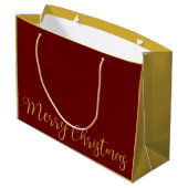 Elegante Burgandy en Goud Vrolijk Kerstfeest Groot Cadeauzakje (Achterkant Gekanteld)