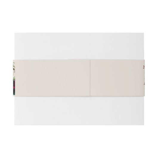 Elegante Burgandy Green Cream Bloemenbruiloft Uitnodigingen Wikkel (Achterkant Voorbeeld)