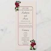 Elegante Burgandy Ivoor Cream Bloemen Bruiloft Programmakaart (Voorkant)