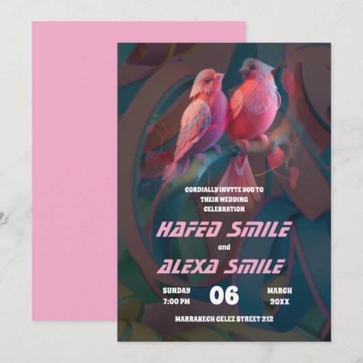 Elegante burgund roos en floral design Wedding In Kaart (Voorkant / Achterkant)