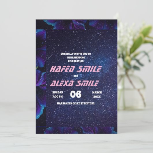 Elegante burgund roos en floral design Wedding In Kaart (Staand voorkant)