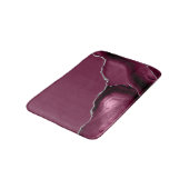 Elegante Burgundy Agate Zilver Glitter Badmat (Gekanteld)