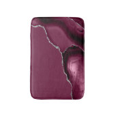 Elegante Burgundy Agate Zilver Glitter Badmat (Voorkant Verticaal)