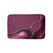 Elegante Burgundy Agate Zilver Glitter Badmat (Voorkant)
