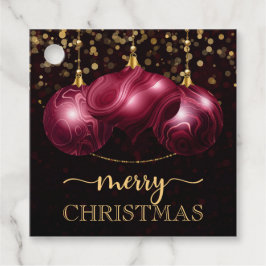 Elegante Burgundy Agaten Kerstballen Zalig Kerstfe Bedankjes Labels