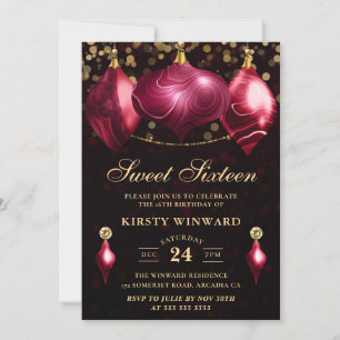 Elegante Burgundy Agaten Winter Kerstballen Sweet  Kaart