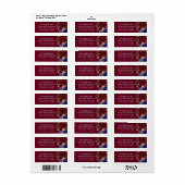 Elegante Burgundy Blauwe Bloemige Huwelijk met Bud Etiket (Full Sheet)