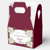 Elegante Burgundy Bloem Goud Bruiloft Welkom Bedankdoosjes (Geopend)