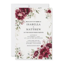 Elegante Burgundy Bloemen Bruiloft