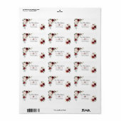 Elegante Burgundy Blush Cream Bloemen Bruiloft Etiket (Full Sheet)
