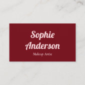 Elegante Burgundy & Blush Roze QR Code Visitekaartje (Voorkant)
