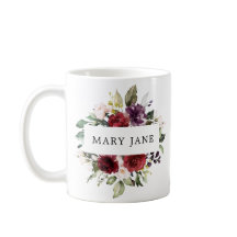 Elegante Burgundy Blush Waterverf Bloemnaam