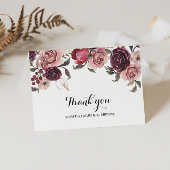 Elegante Burgundy Bruidsfeest Dankkaart Bedankkaart