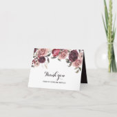 Elegante Burgundy Bruidsjoncher Bedankkaart (Voorkant)