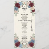 Elegante Burgundy Chic Trouwmenu Menu (Voorkant)