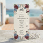 Elegante Burgundy Chic Trouwmenu Menu