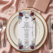 Elegante Burgundy Chic Trouwmenu Menu