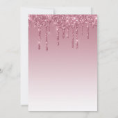 Elegante Burgundy Druppelende Glitter Script Bruil Kaart (Achterkant)