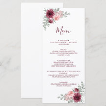 Elegante Burgundy en Roze Rozenwaterverf Bruiloft