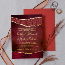 Elegante Burgundy & Gouden Agaat Huwelijksrepetiti