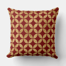 Elegante Burgundy & Gouden Kerstkussen – Luxe