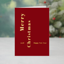 Elegante Burgundy Gouden Op Maat Gemaakte Kerstkaa