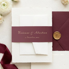 Elegante Burgundy Gouden Script Minimalistische Tr Uitnodigingen Wikkel