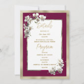 Elegante burgundy gouden witte orchidee Details Pr Kaart (Voorkant)