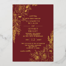 Elegante Burgundy Herfst Bloemige Bruiloft