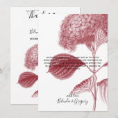 Elegante Burgundy Hydrangea Trouw Dankkaart Bedankkaart (Voorkant / Achterkant)