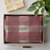 Elegante burgundy ivoor roest rood ruitenpatroon tissuepapier (Geschenk)