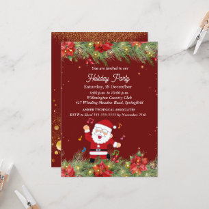Elegante Burgundy Kerstfeest Uitnodiging