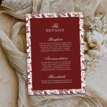 Elegante Burgundy Luxe Oude Geld Huwelijksdetails
