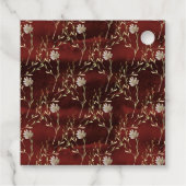 Elegante Burgundy Marsala Bloemenfeest Bedankjes Labels (Achterkant)