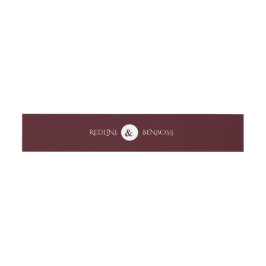 Elegante Burgundy Minimalistische Trouwdag Uitnodigingen Wikkel