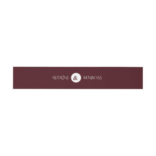 Elegante Burgundy Minimalistische Trouwdag Uitnodigingen Wikkel