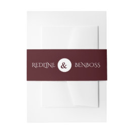 Elegante Burgundy Minimalistische Trouwdag Uitnodigingen Wikkel