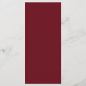 Elegante Burgundy Monogram Huwelijk Menu (Achterkant)
