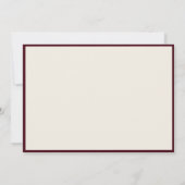 Elegante Burgundy Old Money Bruiloft Save The Date (Achterkant)