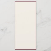 Elegante Burgundy Oude Geld Huwelijk Menu (Achterkant)