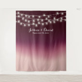 Elegante Burgundy Rood Ombre Trouw Achtergronden Wandkleed (Voorkant)