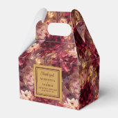 Elegante Burgundy Roze Gouden Boho Trouw Favoriet  Bedankdoosjes (Achterkant)
