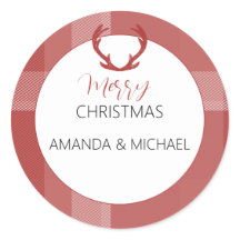 Elegante Burgundy Tartan Monogram