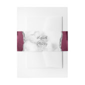 Elegante Burgundy Zilveren Agate Marmeren Trouw Uitnodigingen Wikkel (Voorkant Voorbeeld)