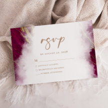 Elegante Burgundyrood Gouden Marmer RSVP